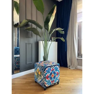 Multan Sittpuff 45 cm Blå - Möbler Expressleverans