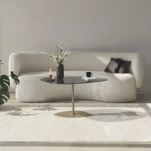 Karamea Soffbord 85 cm Grå/Guld - Möbler Köp online