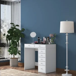 Handla nu Ramender Sminkbord 90 cm Glasskiva - Möbler