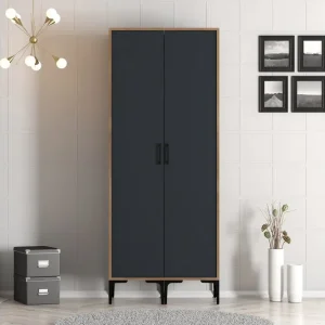 Säker betalning Kumsal Garderob 80 cm Antracit - Förvaring