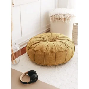 Populär Vintage Sittpuff 60 cm Gul - Möbler