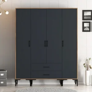 Erbjudande Kumsal Garderob 160 cm Antracit - Förvaring