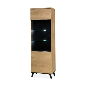 Vitrinskåp Lewa LED Belysning 40 cm djup 61 cm bred 191 cm hög Trä Glas - Förvaring Billig