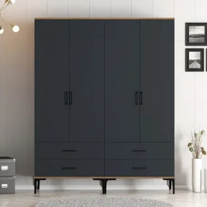 Rea Kumsal Garderob 160 cm Antracit - Förvaring