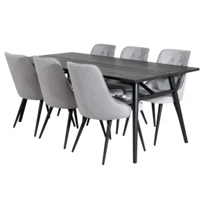 Zenazmi Matbord 195 cm med 6 st Valera Lyx Sammetstol - Möbler Rabatt