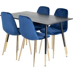 Balisa Matgrupp 120 cm inkl 4 Valeri Sammetsstolar - Möbler Kundfavorit