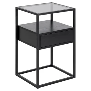 Fri frakt Sakila Sängbord 35 cm Svart - Möbler