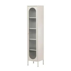 Venture Home Cali Smalt Vitrinskåp 35 cm djup 37 cm bred 180 cm hög Ljust Stål Beige - Förvaring Rabatter