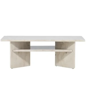 Venture Home Ålesund Travertin Soffbord Rektangulärt 120x60 cm med Förvaring Beige - Möbler Lågt pris