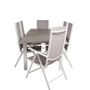 Trygg betalning Albany Förlängningsbar Matgrupp Utomhus 152cm + 6 Break Matstolar - Utemöbler