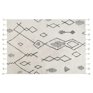 Snabb frakt Kebir Bomullsmatta 140x200 cm Svart/Vit - Textil & mattor