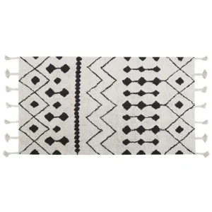 Populär Khemisset Bomullsmatta 80x150 cm Svart/Vit - Textil & mattor