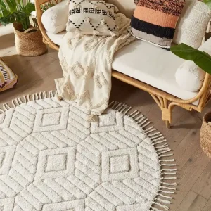 Extra rabatt Horasan Ryamatta 140 cm Rund Beige - Textil & mattor