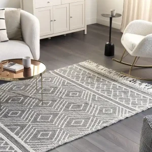 Savuca Ullmatta 160x230 cm Svart/Vit - Textil & mattor Begränsat erbjudande