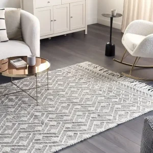 Kavak Ullmatta 160x230 cm Svart/Vit - Textil & mattor risnedsättning