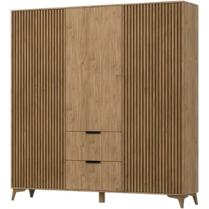 Nedsatt pris Entsian Garderob 185x192 cm Brun - Förvaring