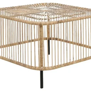 Rimouski Sidobord och Soffbord Utomhus 67 cm Trä Konstrotting Natural/Svart - Utemöbler & utemiljö Erbjudande