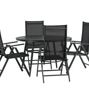 Bästa pris Break Matgrupp Utomhus Rund 120cm + 4 Break Positionsstol - Utemöbler