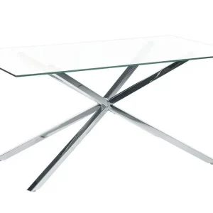 Rimbey Matbord 90x160 cm transparent/Silver - Möbler Kampanjpris