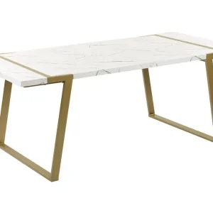 Stensby Matbord 90x200 cm Vit/Guld - Möbler Rabatter