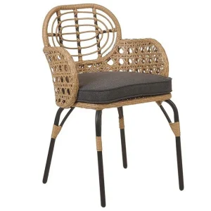 Rabatter Leamington Karmstol Utomhus Natural/Beige/Grå/Svart - Utemöbler & utemiljö