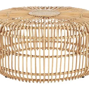 Reapris Hartnoy Runt Sidobord och Avlastningsbord Utomhus 85 cm Konstrotting Beige/Natural - Utemöbler & utemiljö