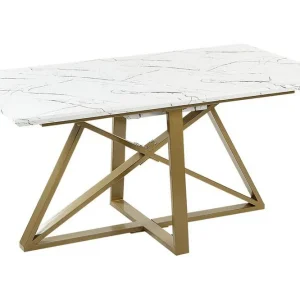 Nyhet Nettuno Matbord Förlängningsbart 160-200x90 cm Vit/Guld - Möbler