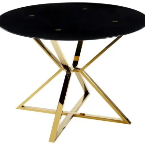 Beställ idag Hayder Matbord 105 cm Rund Svart/Guld - Möbler