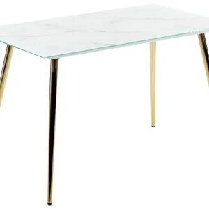 Gabriela Matbord 70x120 cm Vit/Guld - Möbler risnedsättning