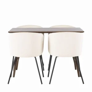 Handla nu Venture Home Kaseidon Matgrupp 120 cm Rektangulär med 4 Berit stolar Beige - Möbler