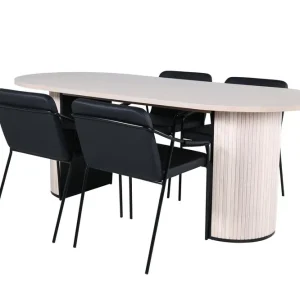 Venture Home Bianca Matgrupp 200 cm Oval med 4 Tvista stolar Svart - Möbler Handla nu