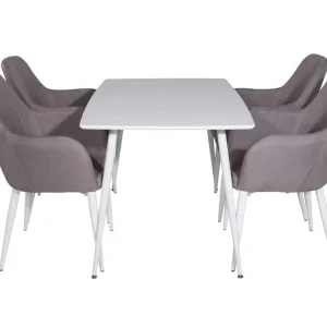 Kundfavorit Venture Home Polar Matgrupp 120 cm Rektangulär med 4 Comfort stolar Grå - Möbler