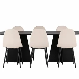 Begränsat erbjudande Venture Home Bootcut Matgrupp 230 cm Rektangulär med 6 Polar stolar Beige - Möbler