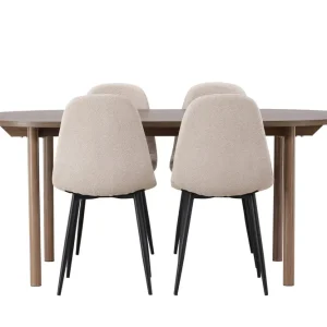 Venture Home Andy Matgrupp 180 cm Oval med 4 Polar stolar Beige - Möbler Kampanjpris