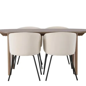Nedsatt pris Venture Home Andy Matgrupp 180 cm Oval med 4 Berit stolar Beige - Möbler