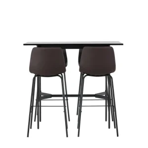 I lager Venture Home Rax Matgrupp 120 cm Rektangulär med 4 Alexi stolar Svart - Möbler