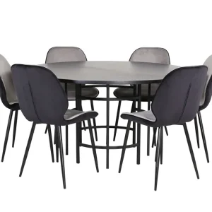 Venture Home Copenhagen Matgrupp 140 cm Rund med 6 Emma stolar Svart - Möbler Köp nu