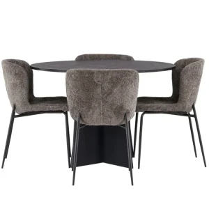 Billigare Venture Home Bootcut Matgrupp 110 cm Rund med 4 Modesto stolar Beige - Möbler