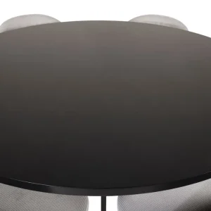 Köp online Venture Home Copenhagen Matgrupp 140 cm Rund med 6 Velvet stolar Svart - Möbler