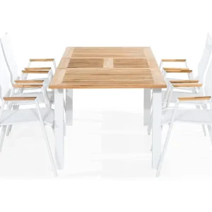Beställ nu LAS VEGAS Bord 152-210x90 + 6 Stolar Teak Teak - Utemöbler