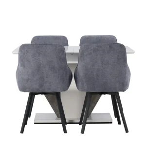 Fynd Venture Home Disa Matgrupp 120 cm Rektangulär med 4 Rosie stolar Svart - Möbler