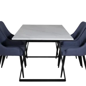 Venture Home Estelle Matgrupp 140 cm Rektangulär med 4 Plaza stolar Svart - Möbler Kundfavorit