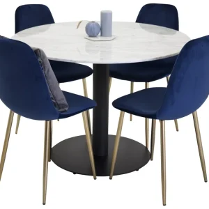 Kampanj Venture Home Estelle Matgrupp 106 cm Rund med 4 Polar stolar Svart - Möbler