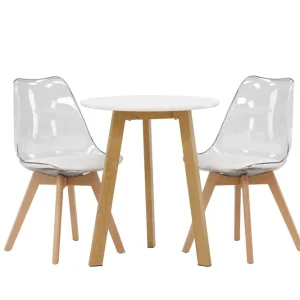 Venture Home Leonora Matgrupp 65 cm Rund med 2 Edvin stolar Vit - Möbler Erbjudande