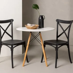 Venture Home Danburi Matgrupp 60 cm Rund med 2 Crosett stolar Svart - Möbler Premium