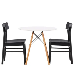 Endast denna vecka Venture Home Danburi Matgrupp 60 cm Rund med 2 Montros stolar Svart - Möbler