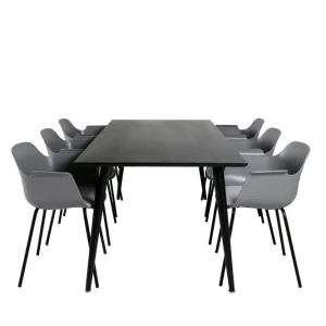 Beställ idag Venture Home Dipp Matgrupp 180 cm Rektangulär med 6 Comfort stolar Svart - Möbler