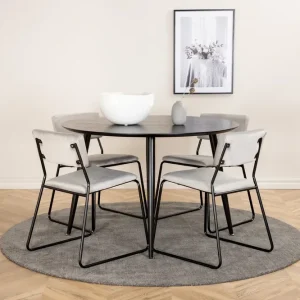 Venture Home Dipp Matgrupp 115 cm Rund med 4 Kenth stolar Svart - Möbler Nedsatt pris