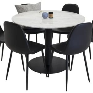 Venture Home Estelle Matgrupp 106 cm Rund med 6 Polar stolar Svart - Möbler risnedsättning