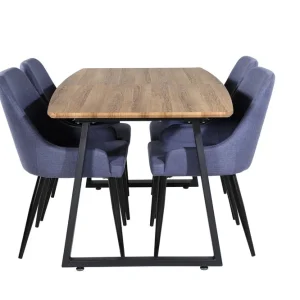 Venture Home Inca Matgrupp 160 cm Rektangulär med 4 Plaza stolar Svart - Möbler Trygg betalning